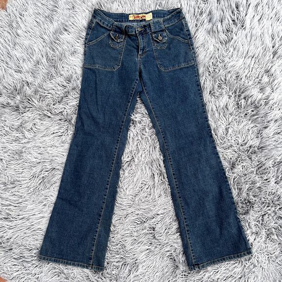 002 Coco Jeans Wear Full Function Denim Wide Leg Trouser Jeans Medium Blue - Picture 3 of 8